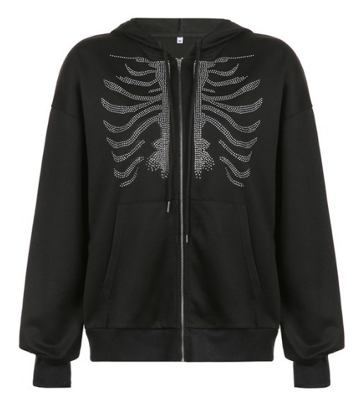 2021 European and American new hoodie sweatshirt women's loose street sports zipper cardigan y2k jacket women - Image 6
