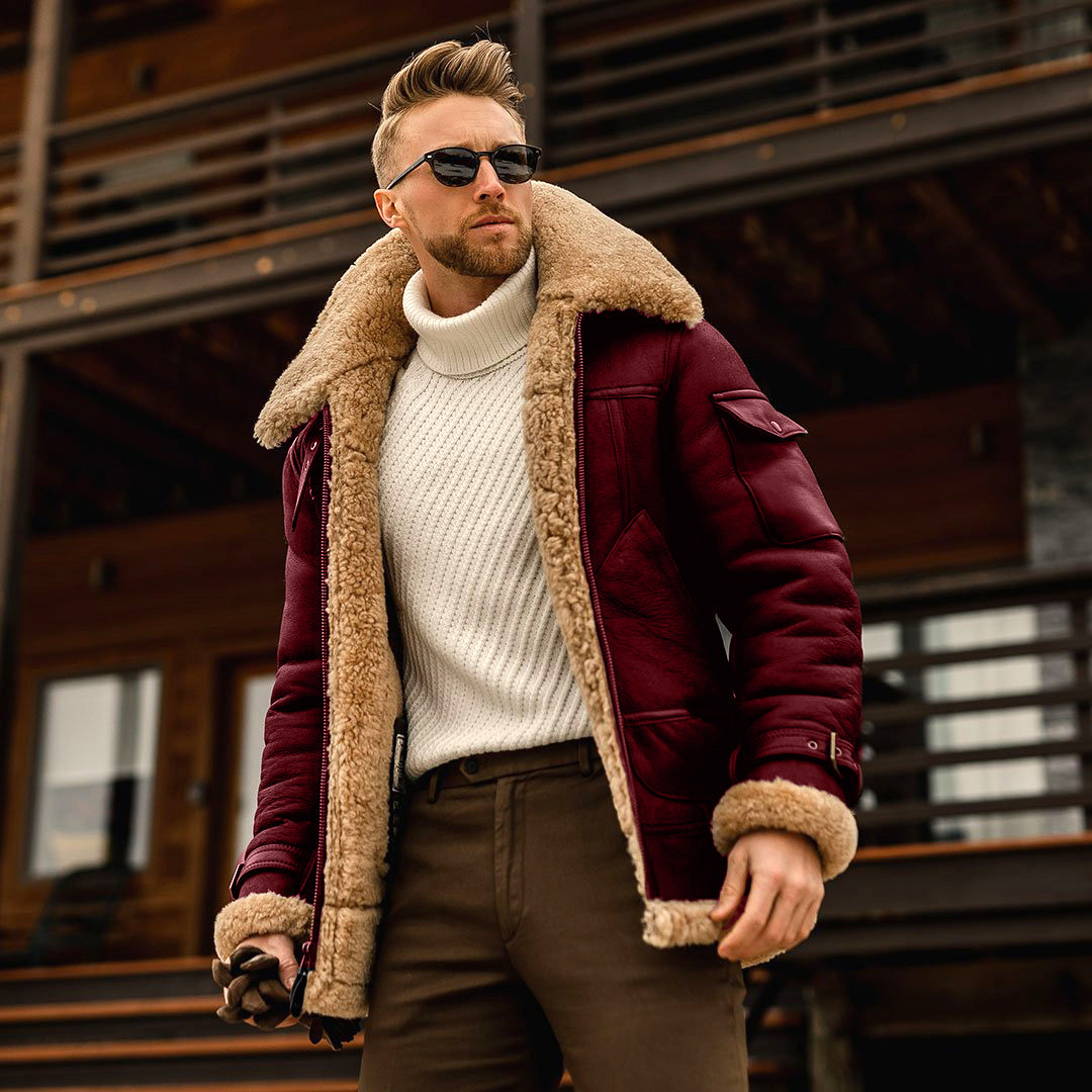 2021 autumn and winter new products fur all-in-one men's jacket Amazon medium and long foreign trade wholesale eBay thick coat - Image 3