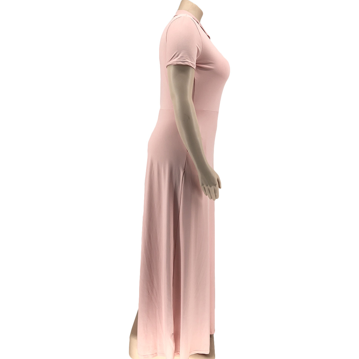 FAGADOER Elegant Solid Plus Size Dress XL-5XL Women Short Sleeve A-line Folding Dress Fashion Casual Clothing Streetwear Robe 2022 - Image 10