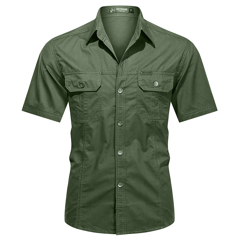 2024 Spring and Autumn New Shirt Men's Long Sleeve Cotton Casual Solid Color Shirt Middle-aged and Young Worker Slim Jacket - Image 13
