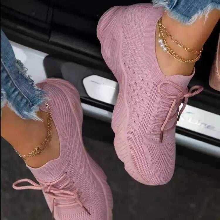 Manufacturers in stock foreign trade large size lace-up sneakers women 2021 new independent station mesh thick-soled casual daddy shoes - Image 11