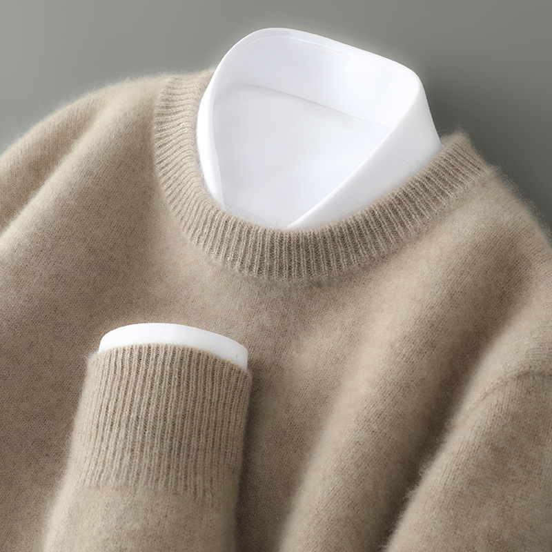 Men's high-neck, thick, loose-fitting pullover sweater/knitwear base layer. - Image 19