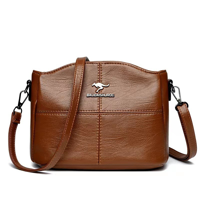 Cross-border women's bag 2023 new splicing middle-aged women's bag single mouth one shoulder Messenger bag trendy mother middle-aged bag wholesale - Image 6
