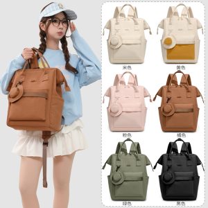 Cross-border Japanese style large capacity diaper bag, multi-functional compartment outdoor portable mother and baby bag, simple and customizable backpack