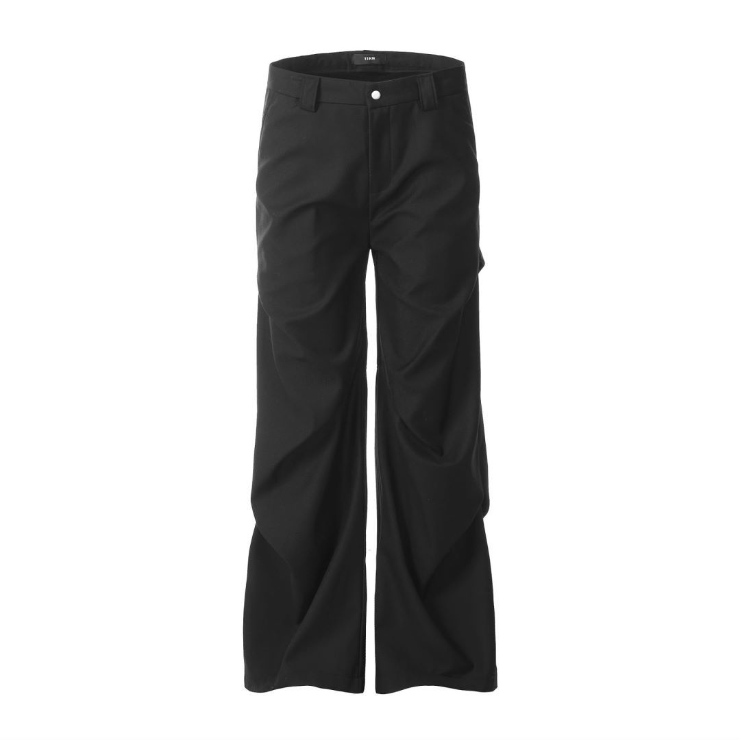 11KN American Retro Pleated Straight Leg Pants with a Niche Design and Wide-Leg Fit - Trendy Casual Pants - Image 5