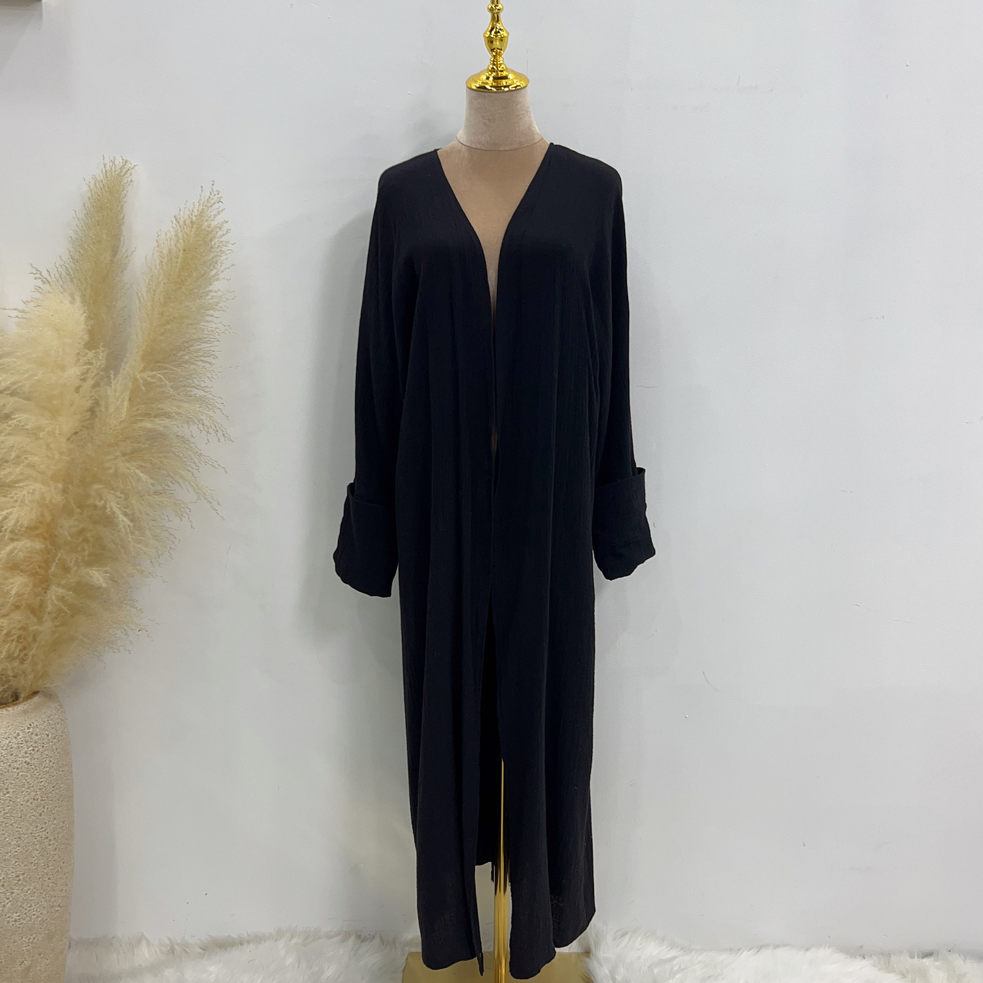 2023 Loriya AliExpress Amazon Dubai Turkey Solid Color Cotton Casual Large Size Cardigan LR600 - Image 27