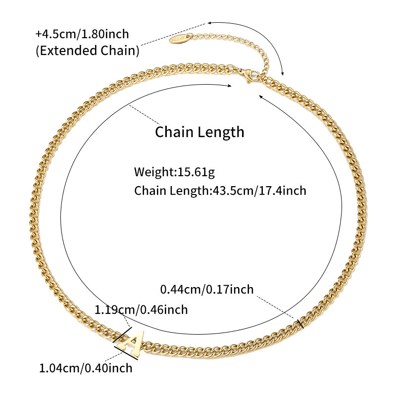 Xuping's new cross-border European and American style alloy electroplated 14k color personalized minimalist letter A necklace wholesale - Image 7