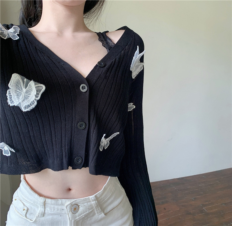 Butterfly-Detail Knit Cardigan - Image 8