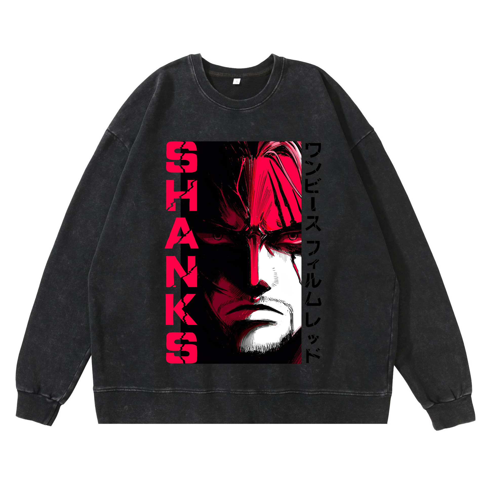 360g heavy washed retro sweatshirt street hip-hop anime American style pirate Luffy Zoro cotton autumn sweatshirt - Image 26