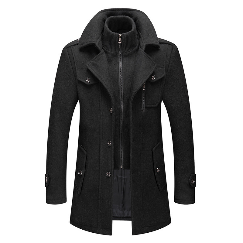 2024 autumn and winter men's business woolen coat fashionable double collar cold-resistant woolen coat cross-border woolen coat men - Image 6