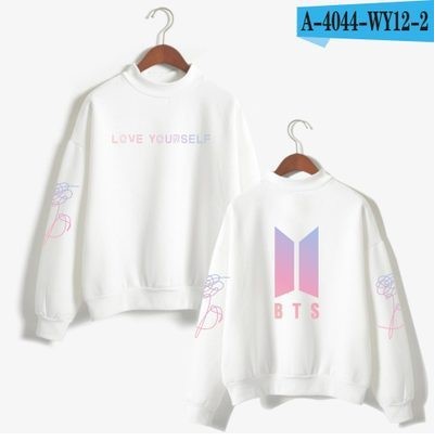 Team love yourself turtleneck round neck autumn and winter sweater street men's clothing