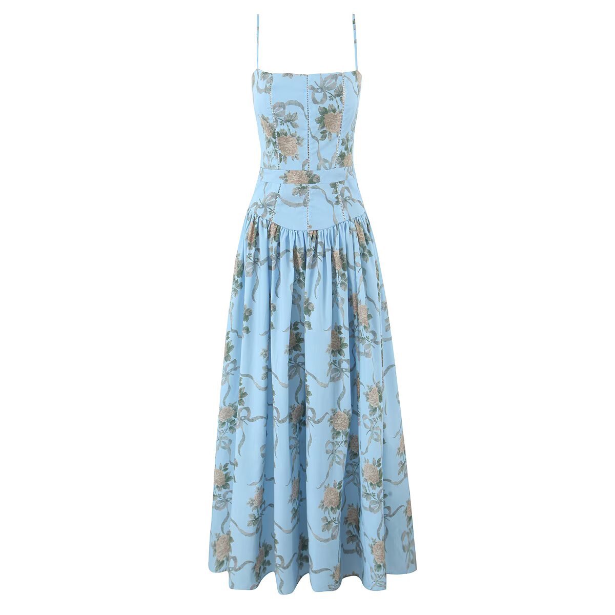 Amazon wholesale French romantic summer new floral waist-cinching lace dress - Image 8