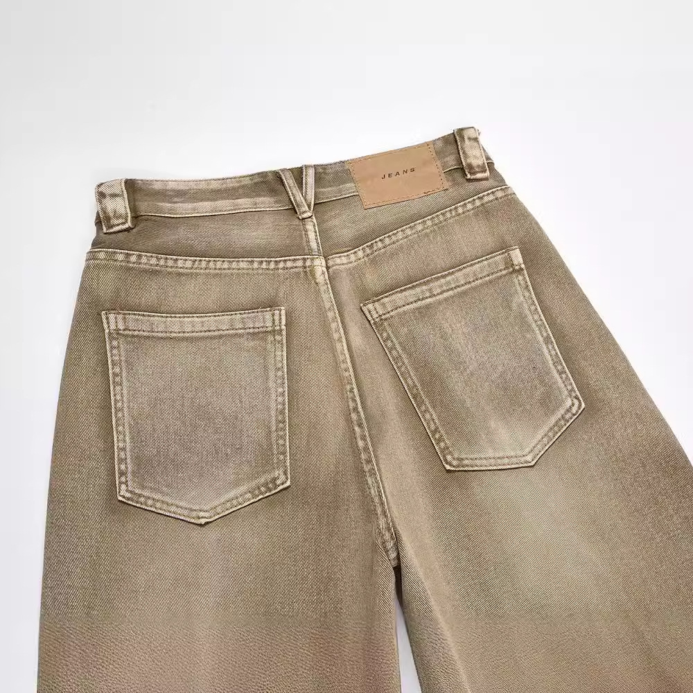 Jiayiku Men's Wear∣American high street retro jeans wasteland style heavy washed raw edge loose straight trousers - Image 5