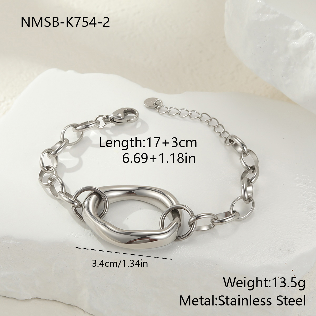 Cross-border European and American style personalized geometric hollow stainless steel necklace, bracelet, earring jewelry set, versatile ring wholesale - Image 13
