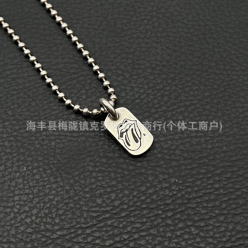 CH Croxin Mini Military Tag Necklace, Vintage Style, Fully Rhinestone Openwork Cross Tag Necklace, European and American Hip Hop Style, Unisex - Image 6