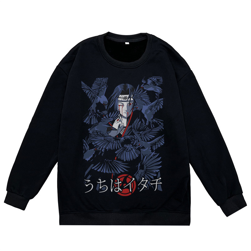 2023 autumn and winter new NARUTO Naruto peripheral printed round neck sweatshirt casual loose men's pullover - Image 3