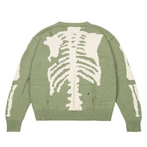 Cross-border European and American street hip-hop jacquard sweater street loose skull jacquard knitted pullover long-sleeved sweater men and women