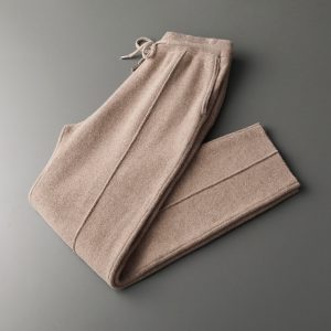 Autumn and winter new seven-needle thickened outer wear high waist Australian wool pants men's loose business casual pants woolen pants men