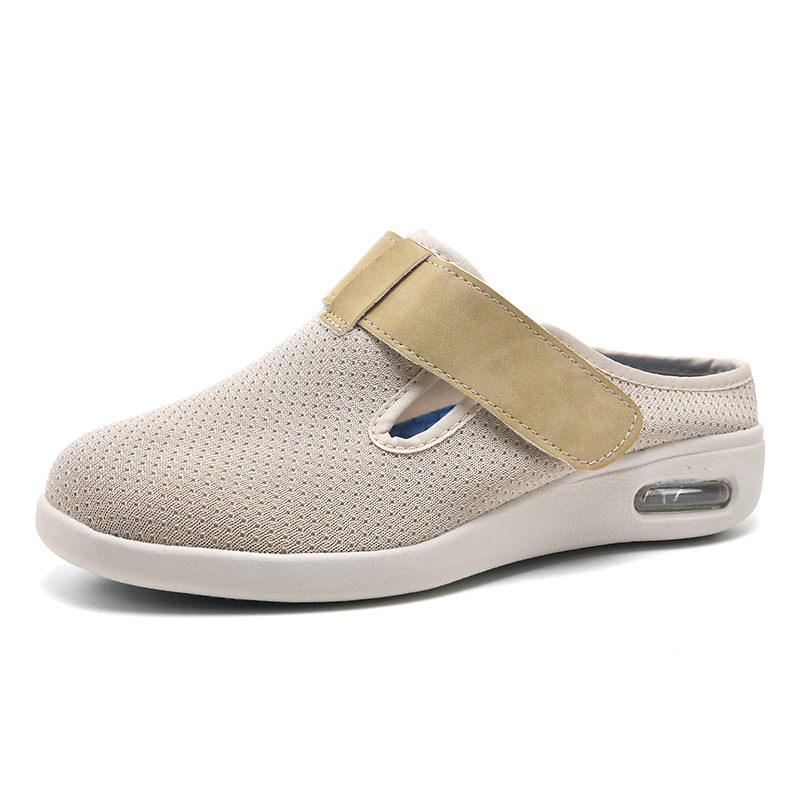Summer walking shoes for the elderly with fattening and widening half-cup casual shoes for swollen feet and easy to take off shoes with anti-slip Velcro cross-border - Image 10
