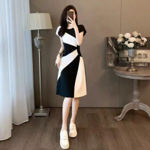 Black and White Panel Dress