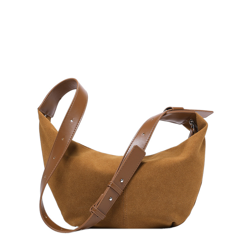 Cross-border high-end suede underarm bag for women 2024 autumn and winter new casual dumpling bag shoulder messenger bag trendy - Image 5