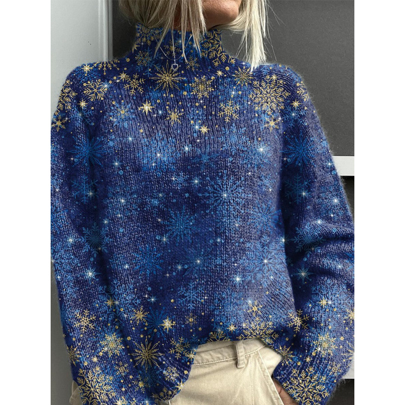 New Christmas Abstract Print Casual Cape Cardigan Sweater for Foreign Trade and Cross-Border - Image 32