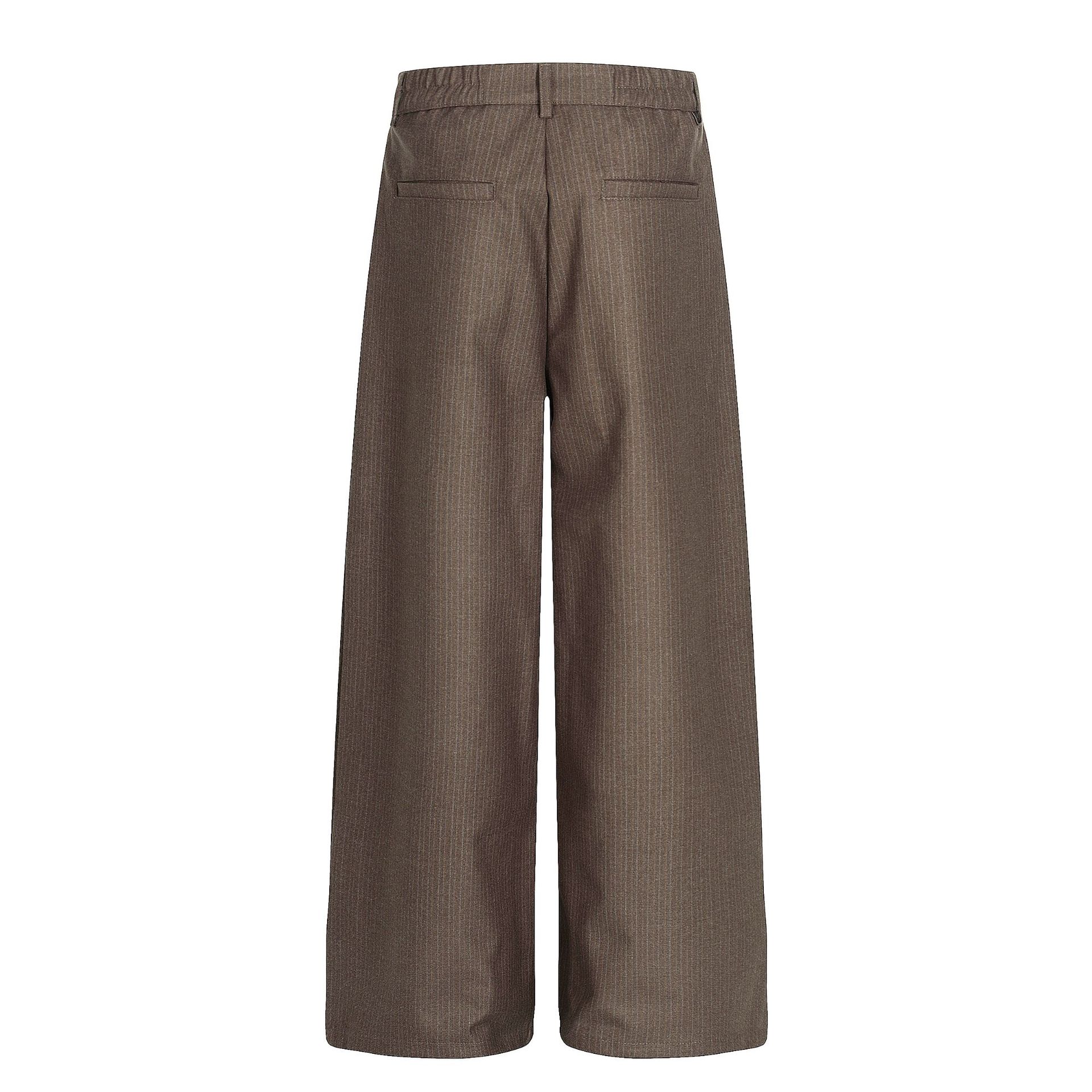 C935 American High Street Retro Style Men's Bamboo Pattern Premium Design, Loose Wide-Leg Casual Dress Pants - Image 3