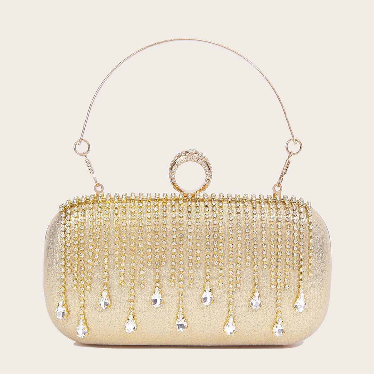 2024 New Tassel Evening Bag European and American Fashion Diamond Clutch Bag Celebrity Wedding Party Handbag Chain Bag - Image 7