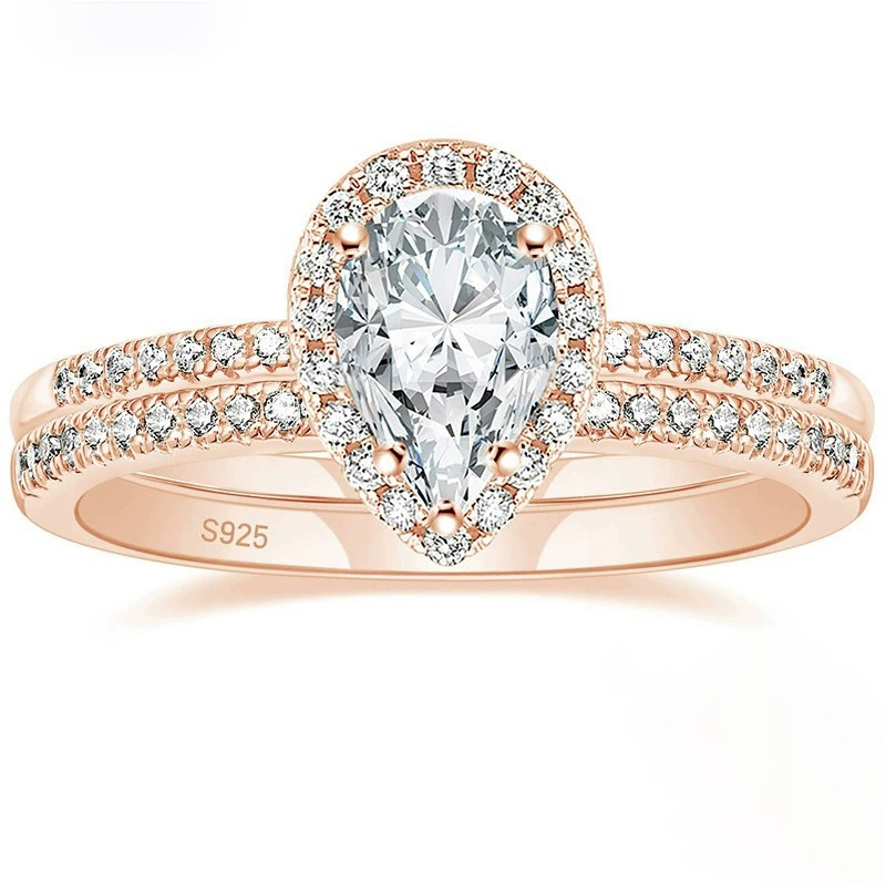Factory direct wholesale of European and American S925 stainless steel rings with 6x9 teardrop-shaped zircon stones, pear-shaped sets, and simulated diamond rings. - Image 10