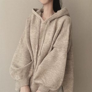Large size fat mm lazy style hooded sweater loose sweater female 2024 new style hot style slimming belly covering top autumn