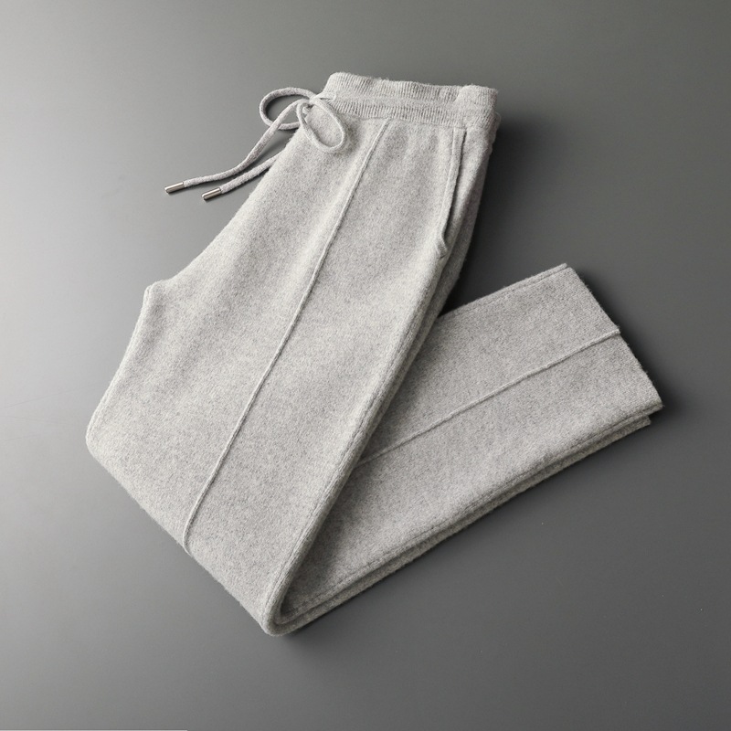 Autumn and winter new seven-needle thickened outer wear high waist Australian wool pants men's loose business casual pants woolen pants men - Image 4