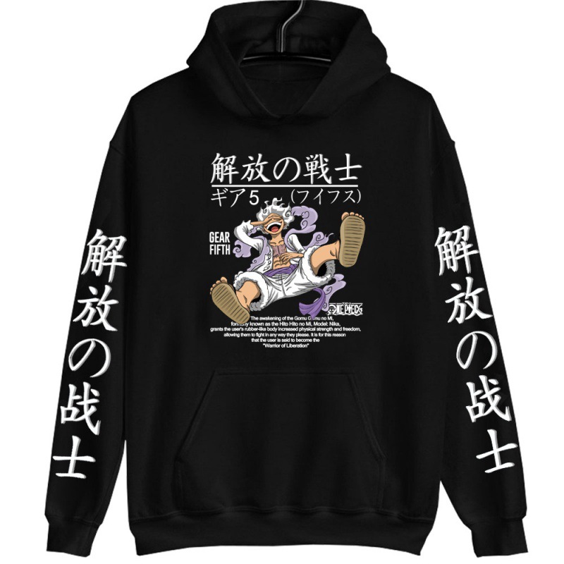 One Piece Fifth Gear Luffy peripheral printed sweatshirts for men and women spring and autumn tops long-sleeved hoodies anime - Image 4