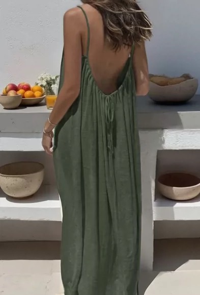 2026 New Women's Strappy Backless Loose-fitting Home Wear Dress (Amazon/AliExpress Cross-Border) - Image 12