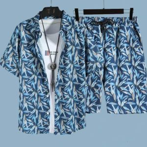 Men's Floral Shirt and Shorts Set