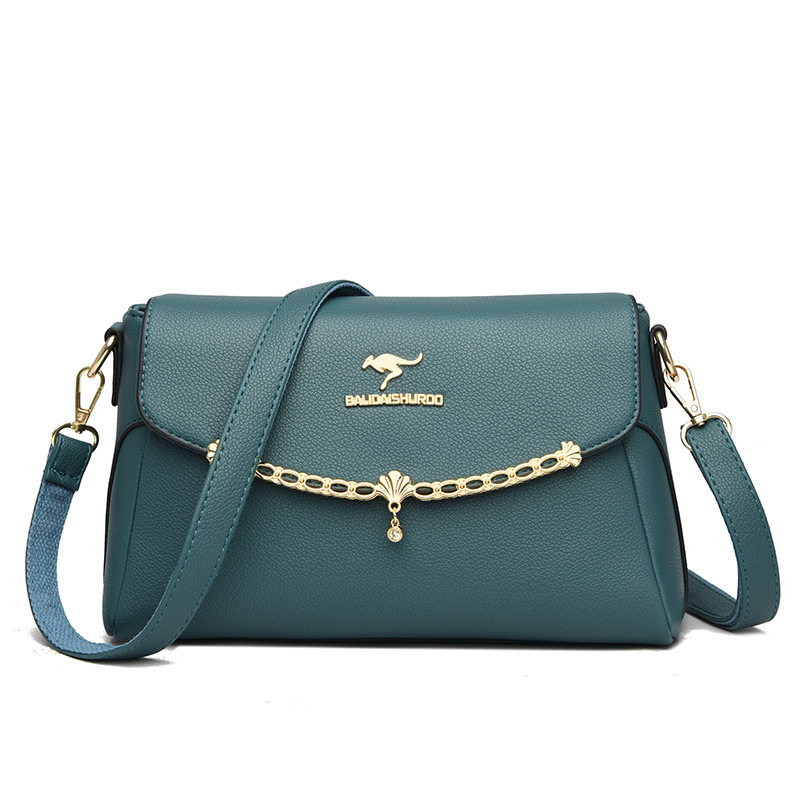 Women's bag new fashion all-match soft leather middle-aged mother shoulder bag large capacity small square bag women's shoulder bag trendy - Image 3