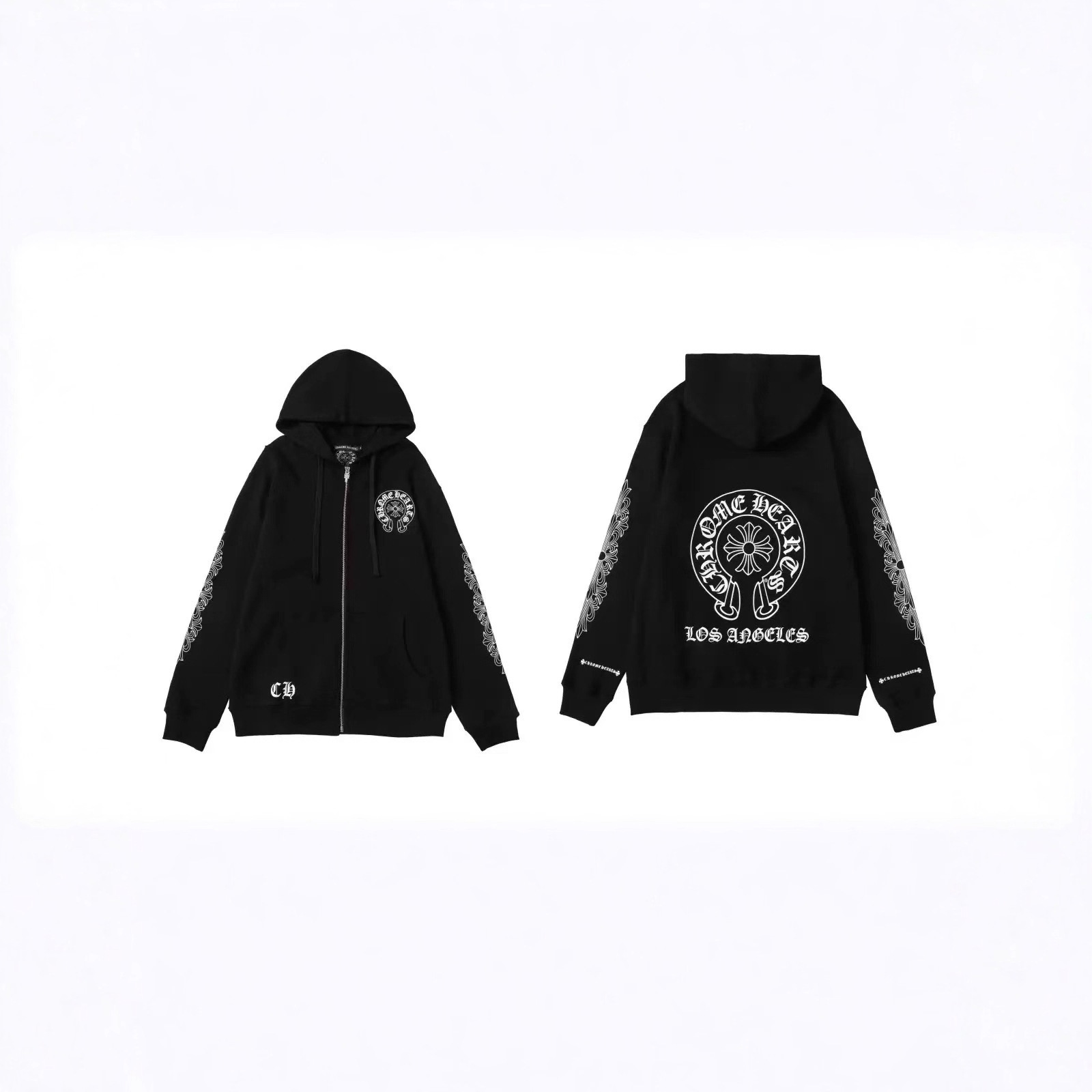 2026 New Cross-Border CH Hoodie Cross Horseshoe Couple Zipper Hooded Sweatshirt Jacket Trendy Brand 30/1 - Image 5