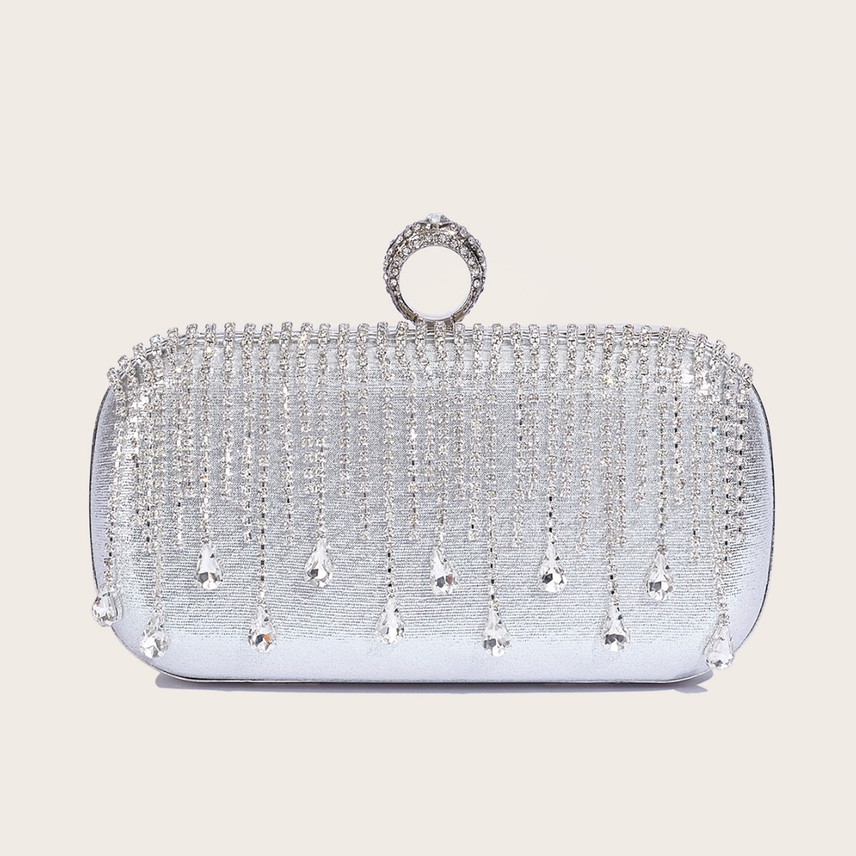 2024 New Tassel Evening Bag European and American Fashion Diamond Clutch Bag Celebrity Wedding Party Handbag Chain Bag - Image 2