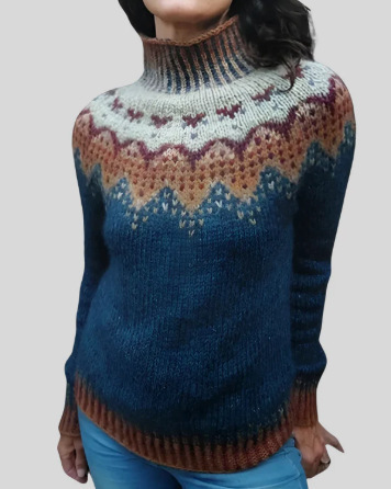 Amazon European and American new sweater women's wish hot sale round neck color matching loose fashion pullover sweater - Image 43