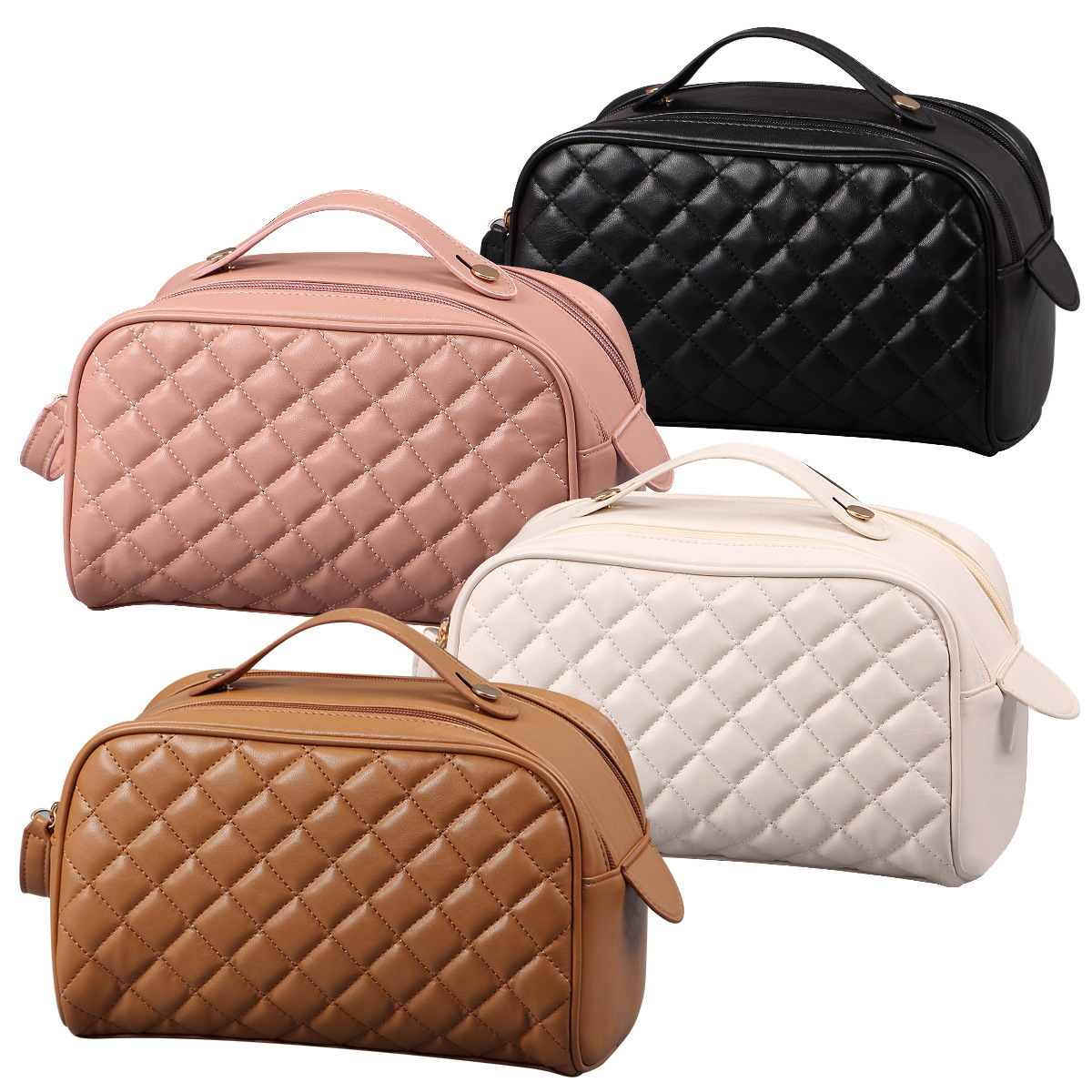 Rishang Luggage Quilted Cosmetic Bag Women's Multifunctional Large Capacity Washing High-end Cross-border Padded Bag Autumn and Winter - Image 5