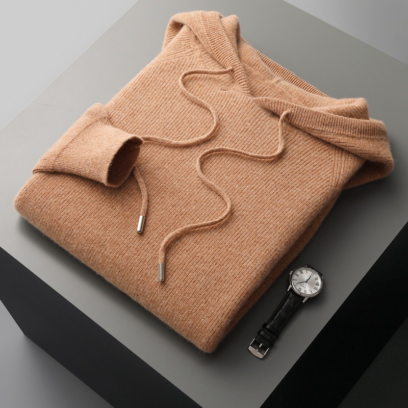 2024 new winter casual wool sweater men's hooded sweater wool sweater men's warm loose versatile cross-border delivery - Image 8