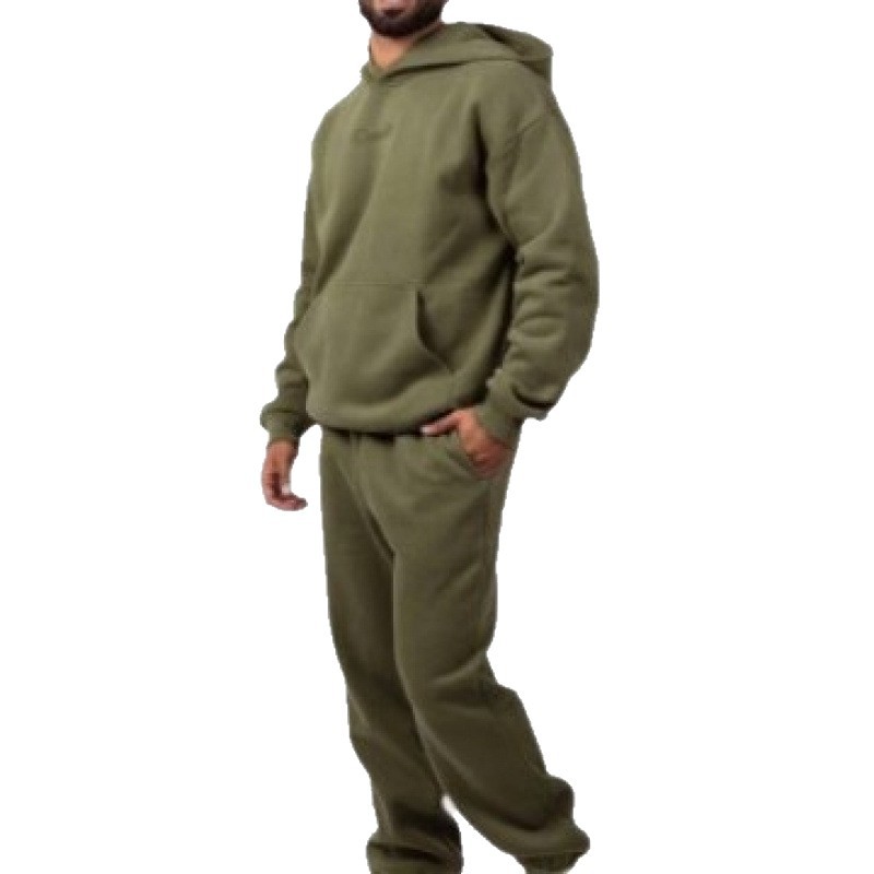 2026 European and American cross-border high-quality spring and autumn new TK Amazon solid color casual sports hoodie set for men and women. - Image 5