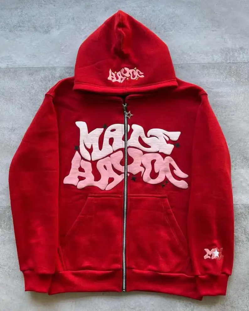 2023 European and American street trend Y2K gothic punk hip-hop fashion zipper hoodie - Image 2