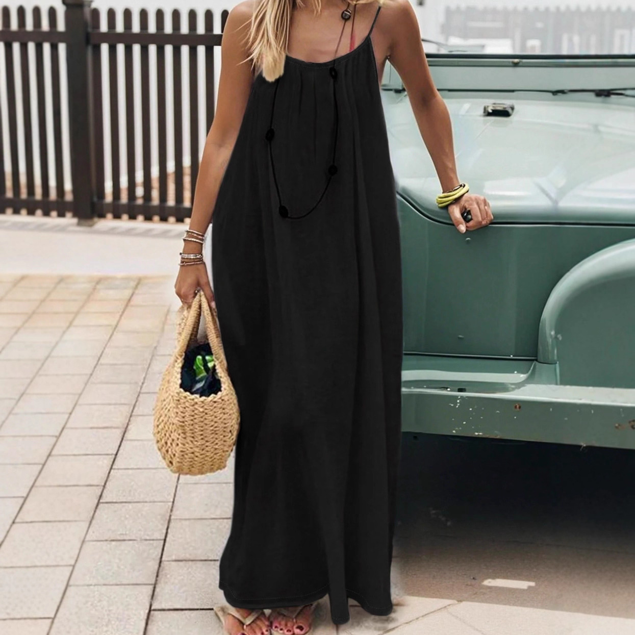 2026 New Women's Strappy Backless Loose-fitting Home Wear Dress (Amazon/AliExpress Cross-Border) - Image 2