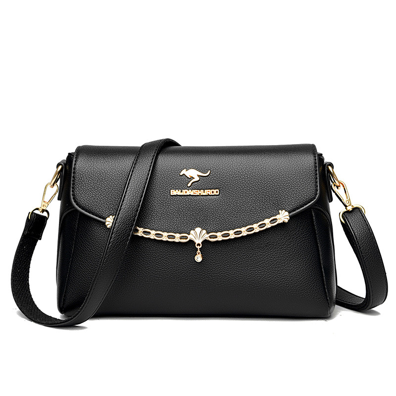 Women's bag new fashion all-match soft leather middle-aged mother shoulder bag large capacity small square bag women's shoulder bag trendy - Image 7