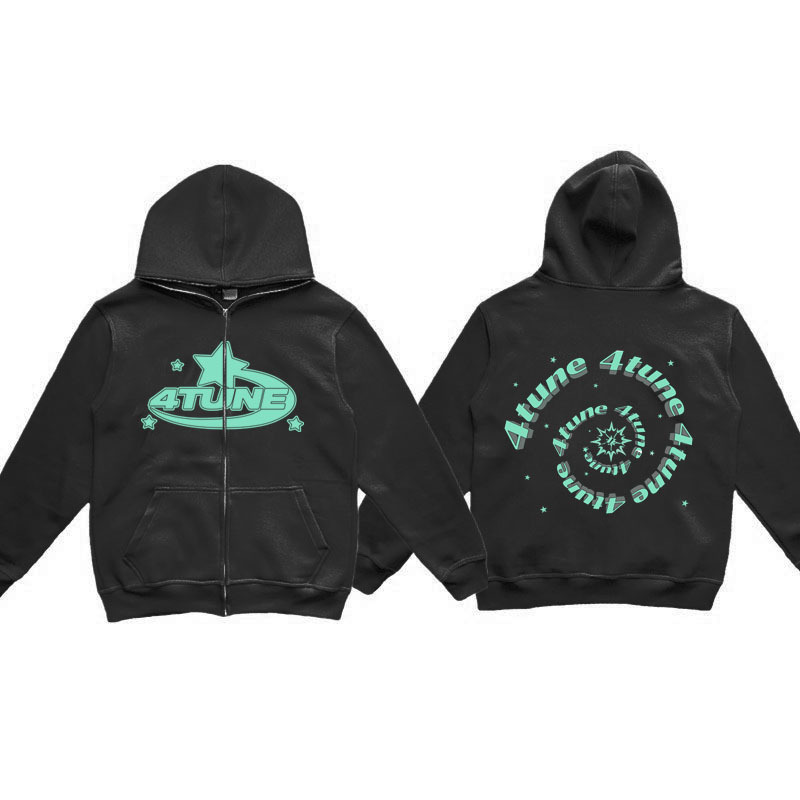 2023 cross-border new product tune trendy men's full face zipper sweatshirt American retro Y2K sweatshirt men's casual jacket - Image 4