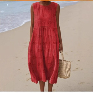2025 European and American spring and summer new sleeveless casual printed temperament long skirt dress slim small fresh casual skirt - Image 2