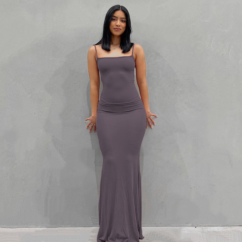 2023 European and American Kardashian skims replacement human peach pure desire slim peach hip suspender long fishtail skirt - Image 11