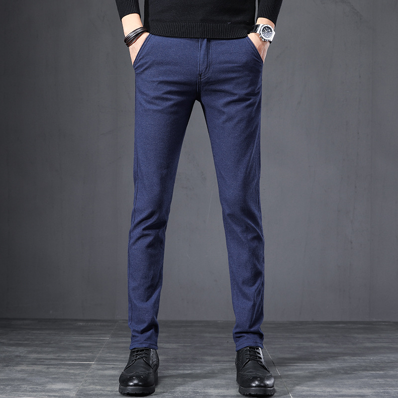 Hot-selling fashion autumn and winter casual pants for men Korean style slim-fitting pants for men with oblique pockets wholesale - Image 5