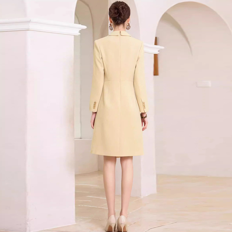 New spring and autumn design sense fashion asymmetrical dress slim fit thin broadcast host formal work clothes OL - Image 4