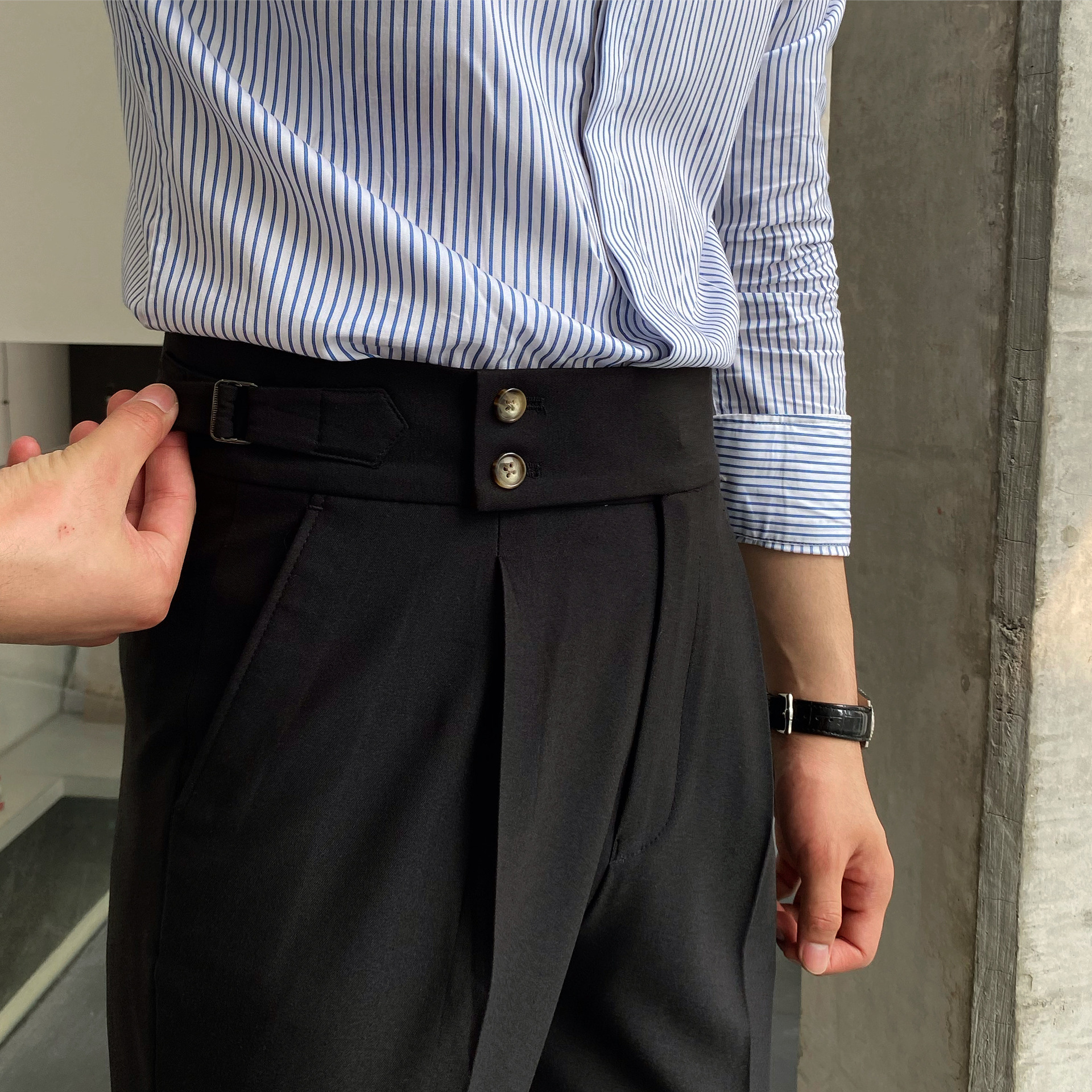 2024 new homemade men's Naples British drape high waist straight pants autumn casual pants trendy trousers - Image 2